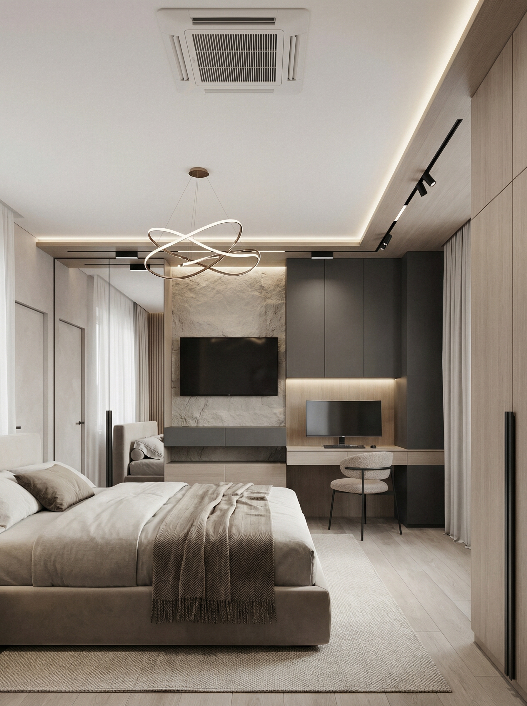 Дизайн спальни в стиле Минимализм — фото интерьера от нейросети RoomGPT