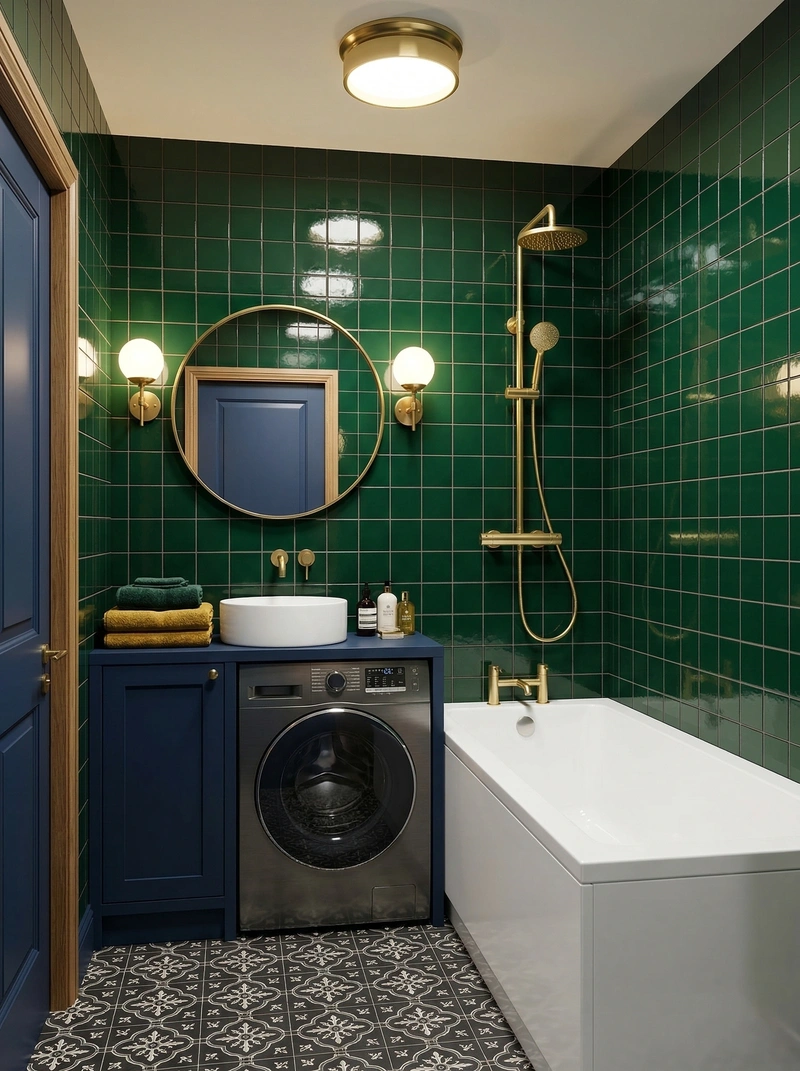 Дизайн ванной в стиле Британский — фото интерьера от нейросети RoomGPT