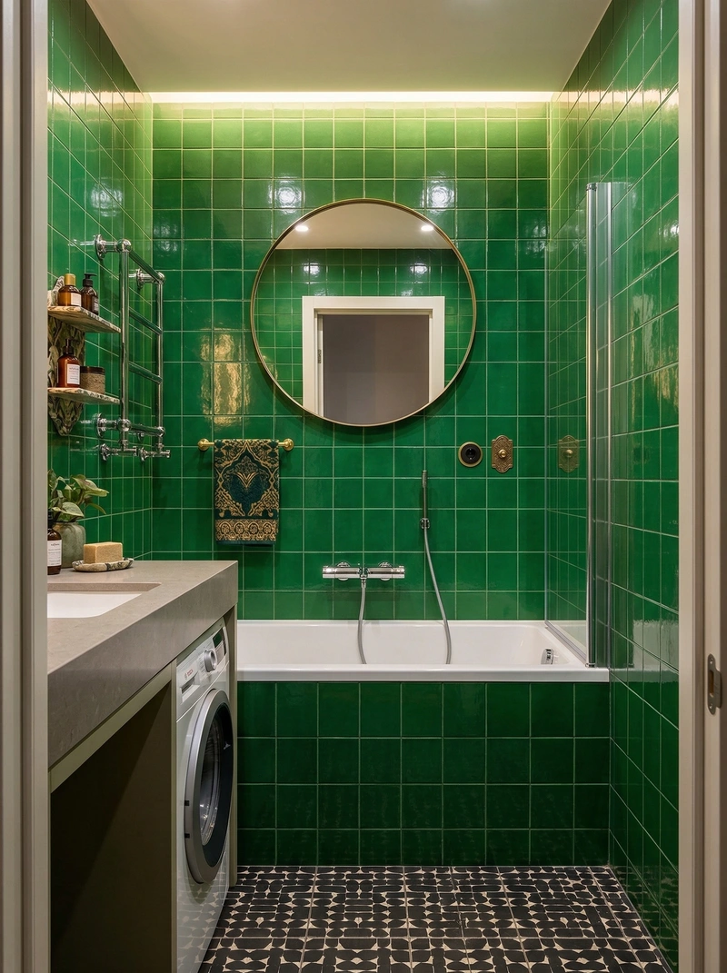 Дизайн ванной в стиле Эклектика — фото интерьера от нейросети RoomGPT