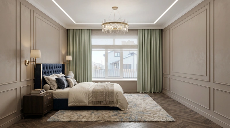 Дизайн интерьера в стиле Классика — Спальня от нейросети RoomGPT