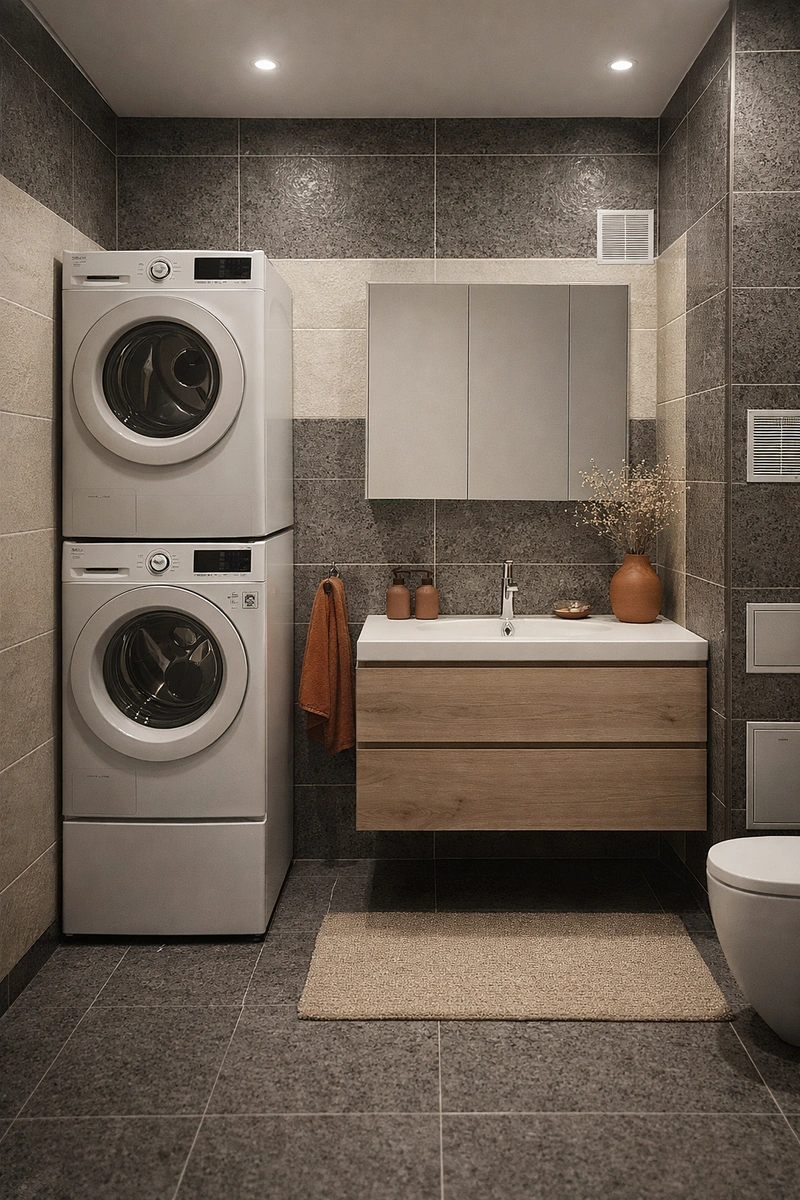 Дизайн ванной в стиле Japandi — фото интерьера от нейросети RoomGPT