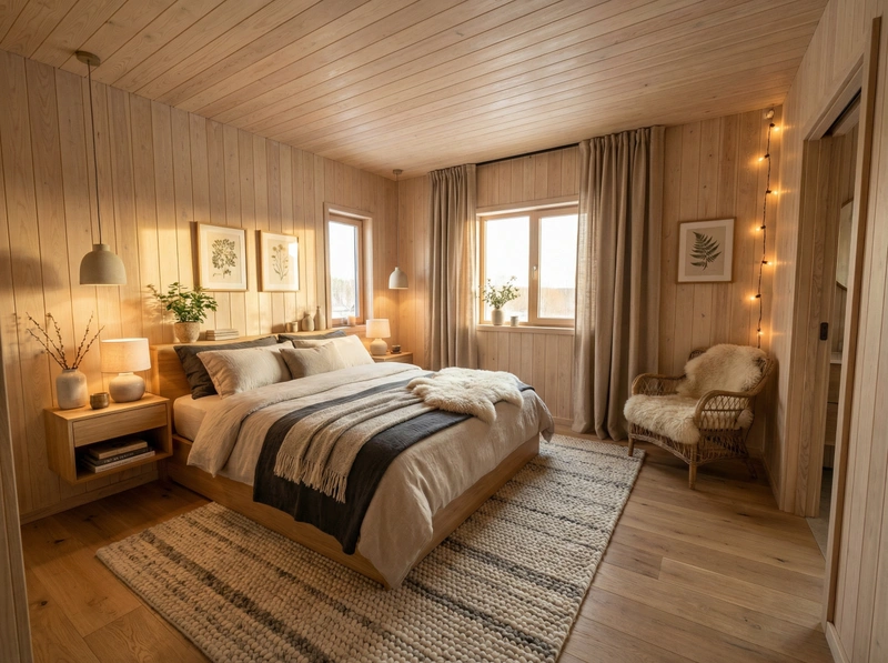 Дизайн интерьера в стиле Хюгге — Спальня от нейросети RoomGPT