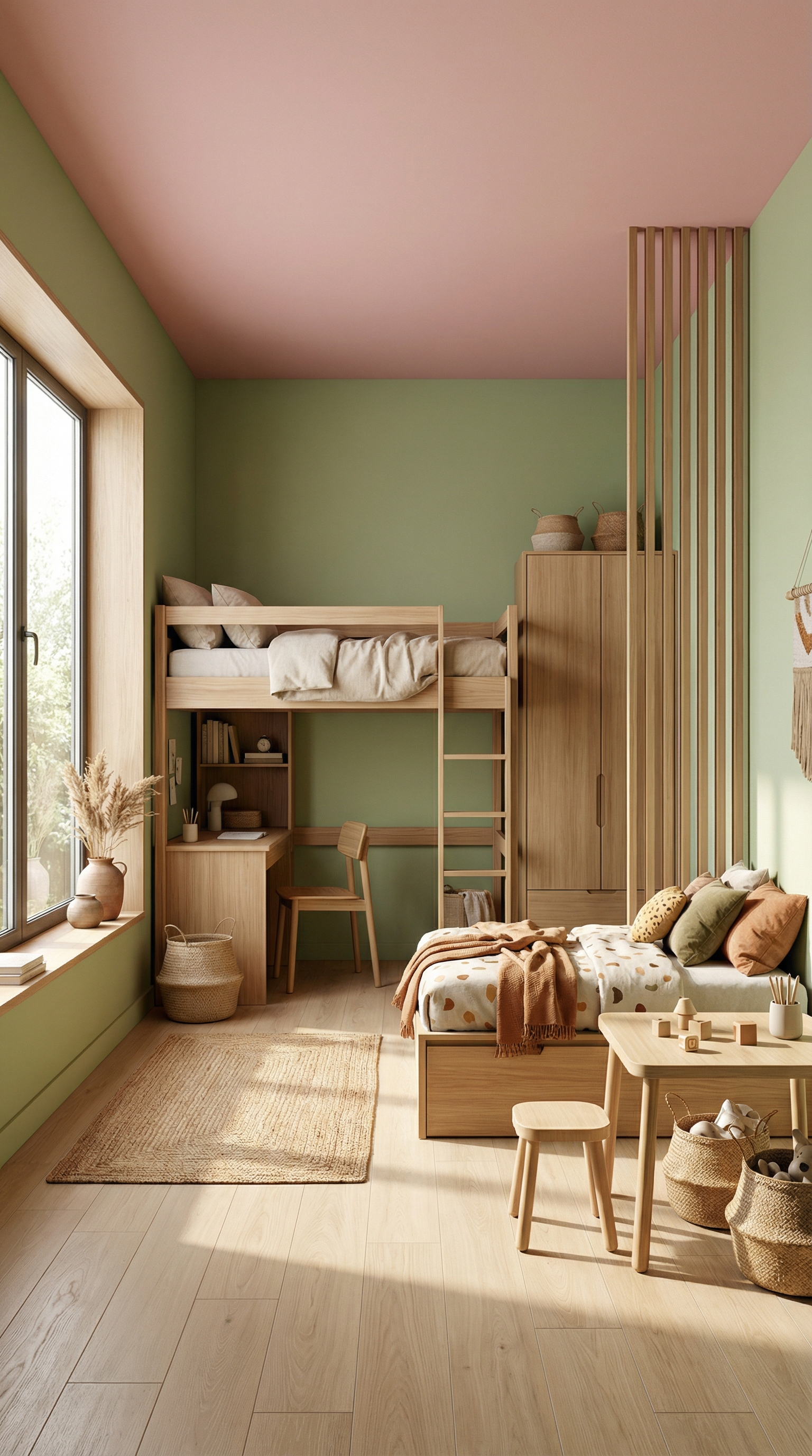 Дизайн детской в стиле Japandi — фото интерьера от нейросети RoomGPT