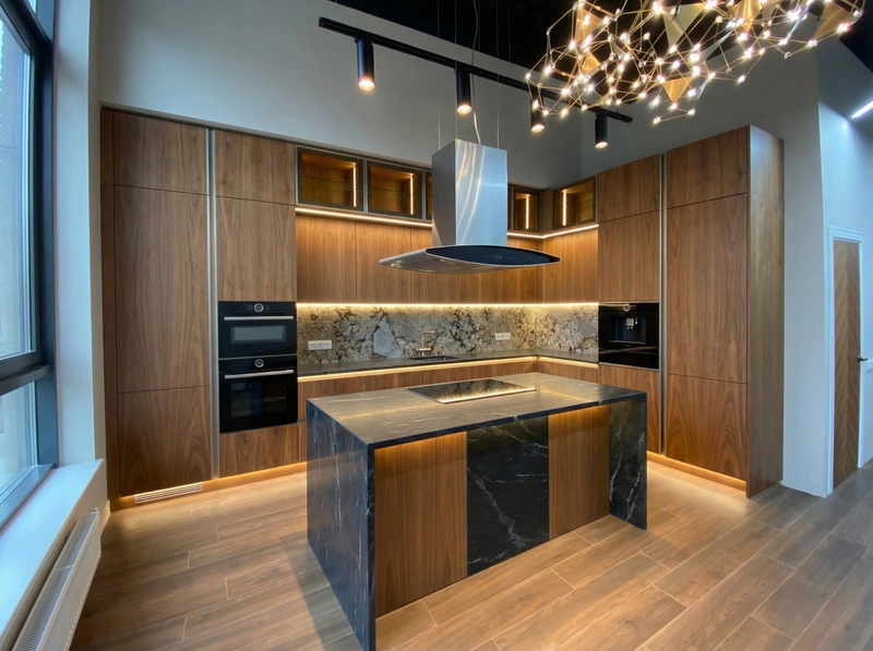 Дизайн кухни в стиле Контемпорари — фото интерьера от нейросети RoomGPT