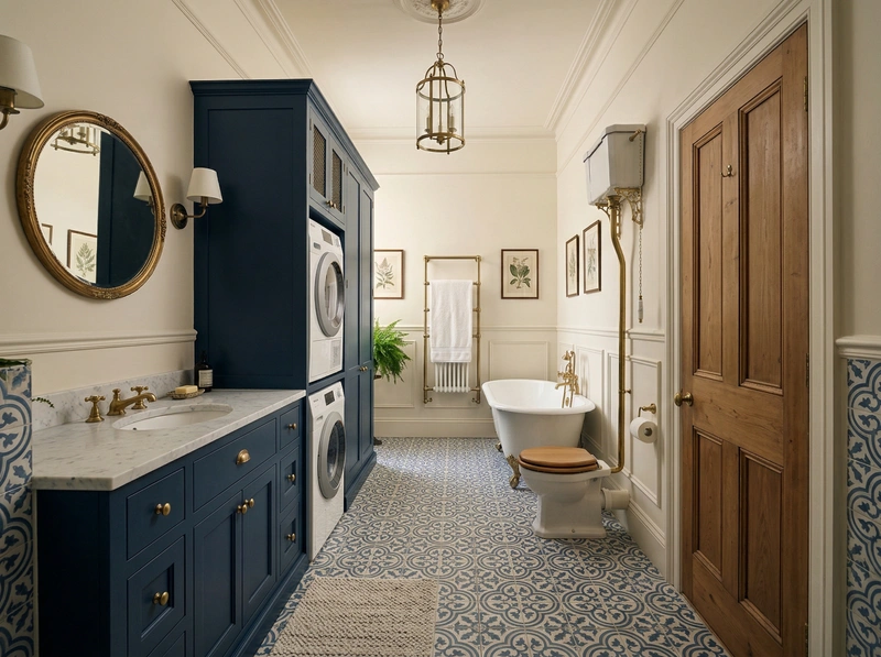 Дизайн ванной в стиле Классика — фото интерьера от нейросети RoomGPT