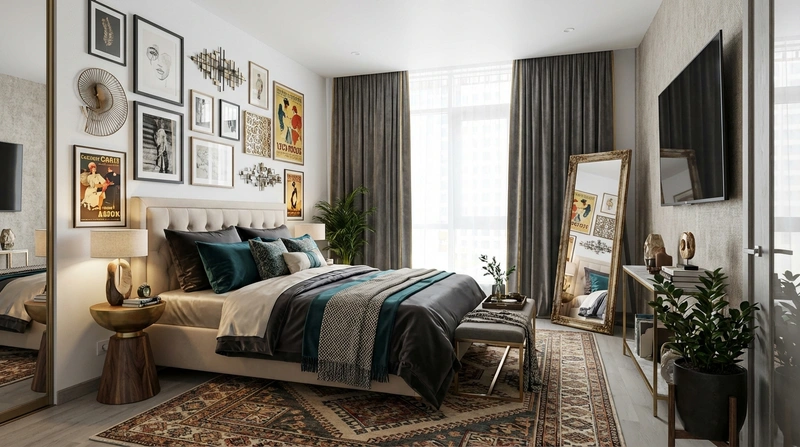 Дизайн интерьера в стиле Эклектика — Спальня от нейросети RoomGPT