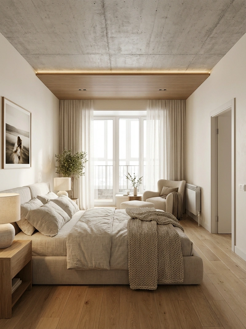 Дизайн интерьера в стиле Сканди — Спальня от нейросети RoomGPT