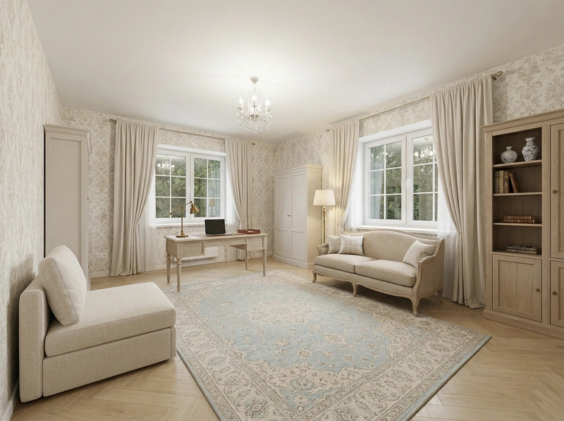 Дизайн интерьера в стиле Классика — Кабинет от нейросети RoomGPT