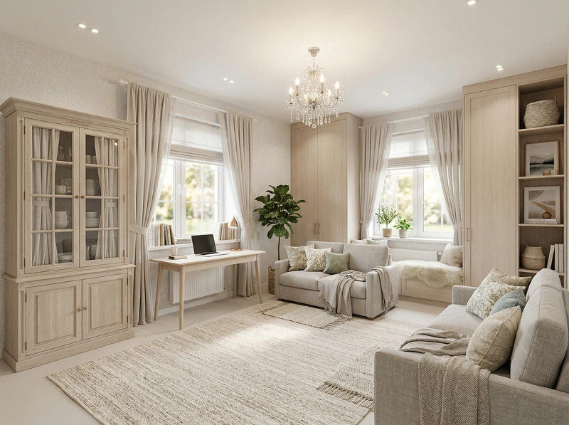 Дизайн интерьера в стиле Хюгге — Кабинет от нейросети RoomGPT