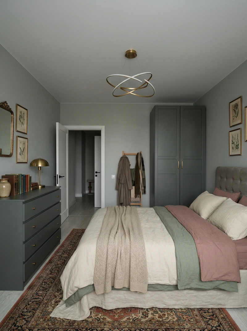 Дизайн интерьера в стиле Контемпорари — Спальня от нейросети RoomGPT
