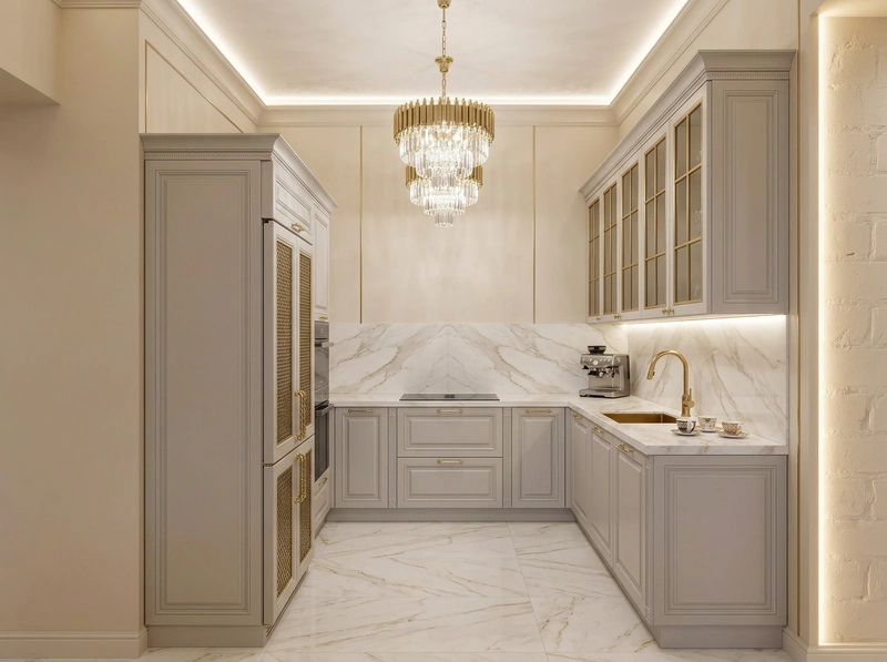 Дизайн интерьера в стиле Неоклассика — Кухня от нейросети RoomGPT