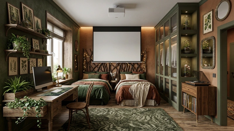 Дизайн интерьера в стиле Эклектика — Спальня от нейросети RoomGPT