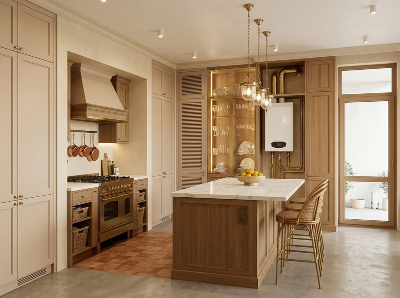 Дизайн интерьера в стиле Классика — Кухня от нейросети RoomGPT