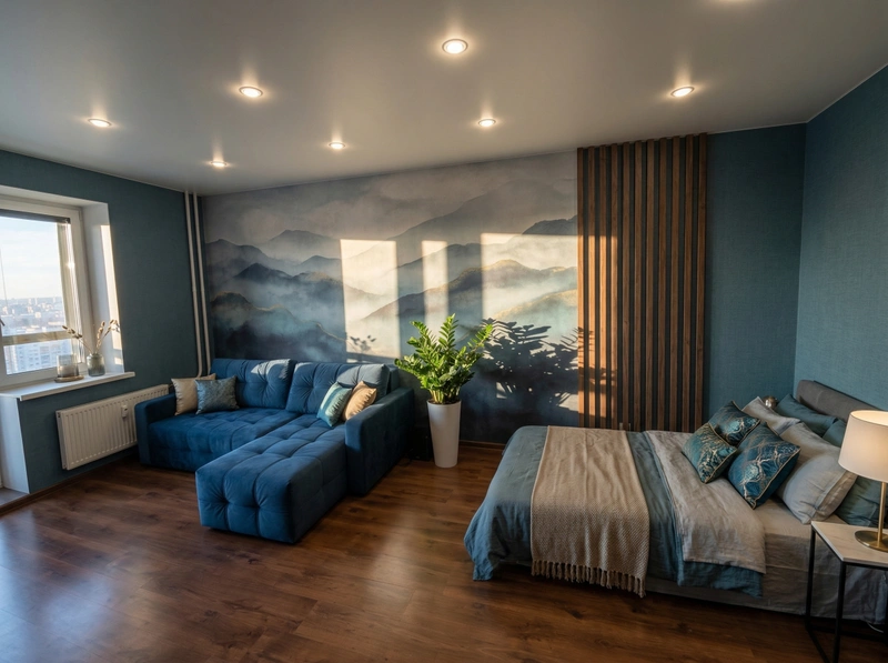 Дизайн гостиной в стиле Контемпорари — фото интерьера от нейросети RoomGPT