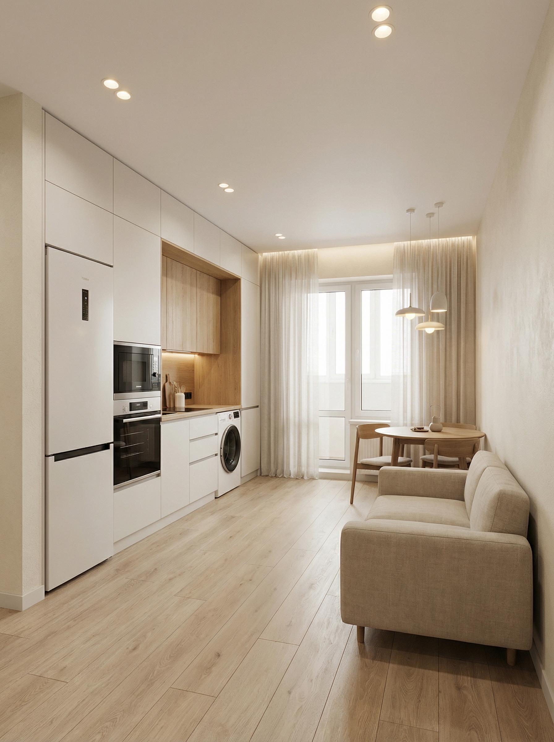 Дизайн кухни в стиле Japandi — фото интерьера от нейросети RoomGPT