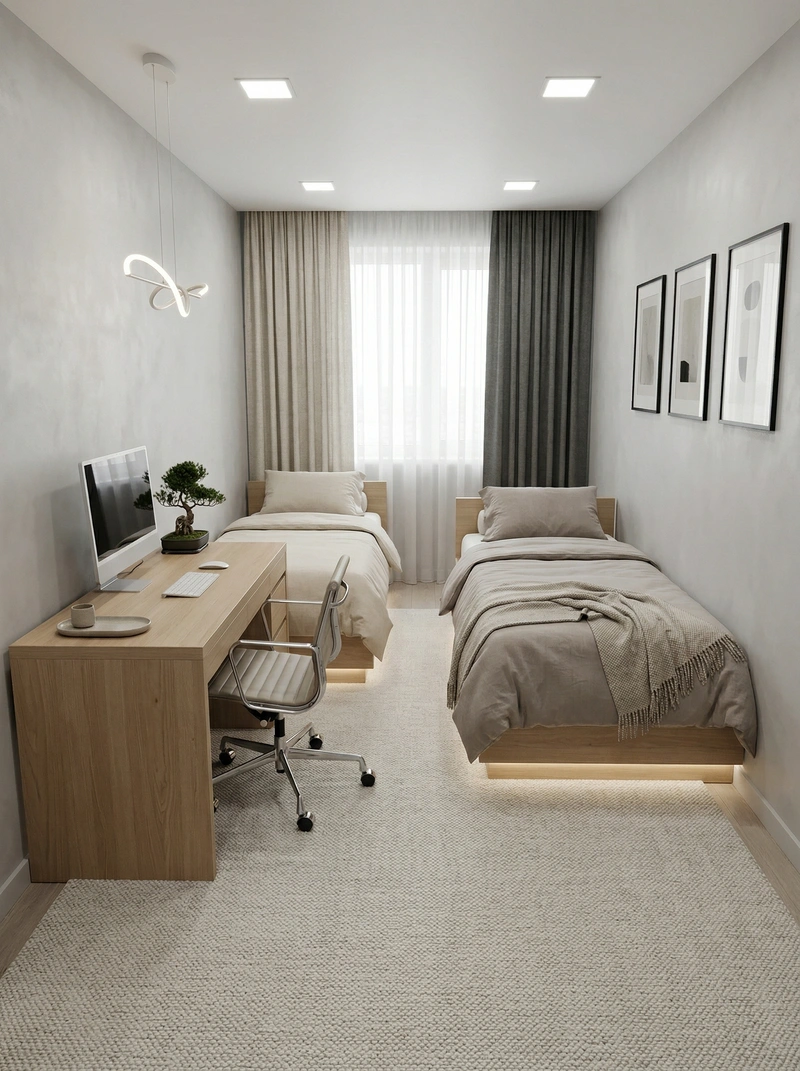 Дизайн спальни в стиле Минимализм — фото интерьера от нейросети RoomGPT