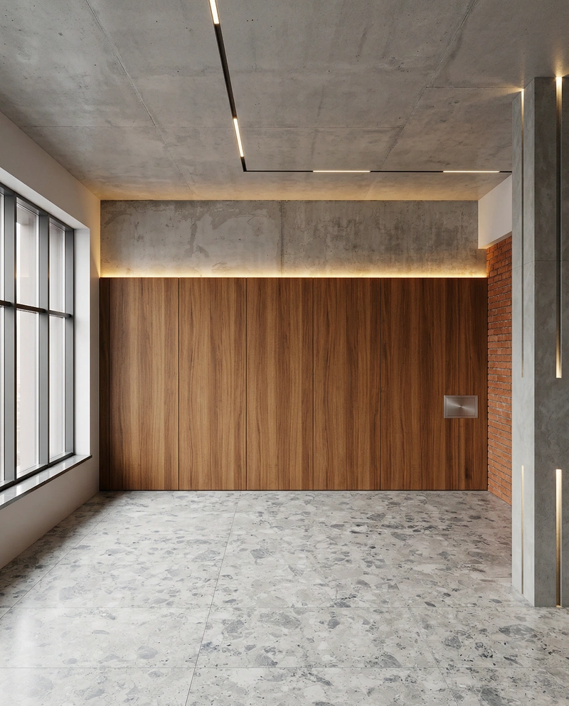 Дизайн интерьера в стиле Лофт — Кабинет от нейросети RoomGPT