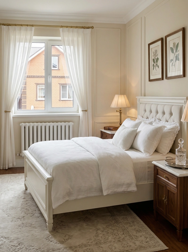 Дизайн спальни в стиле Классика — фото интерьера от нейросети RoomGPT