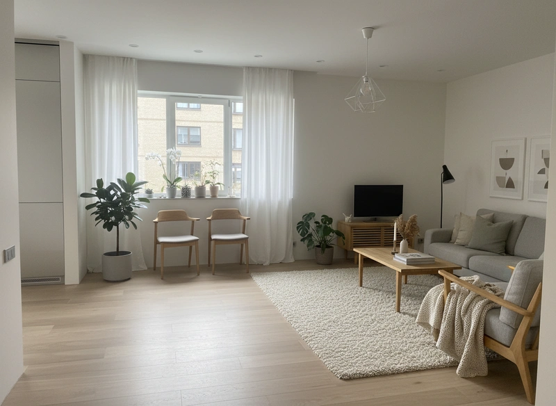 Дизайн интерьера в стиле Хюгге — Гостиная от нейросети RoomGPT