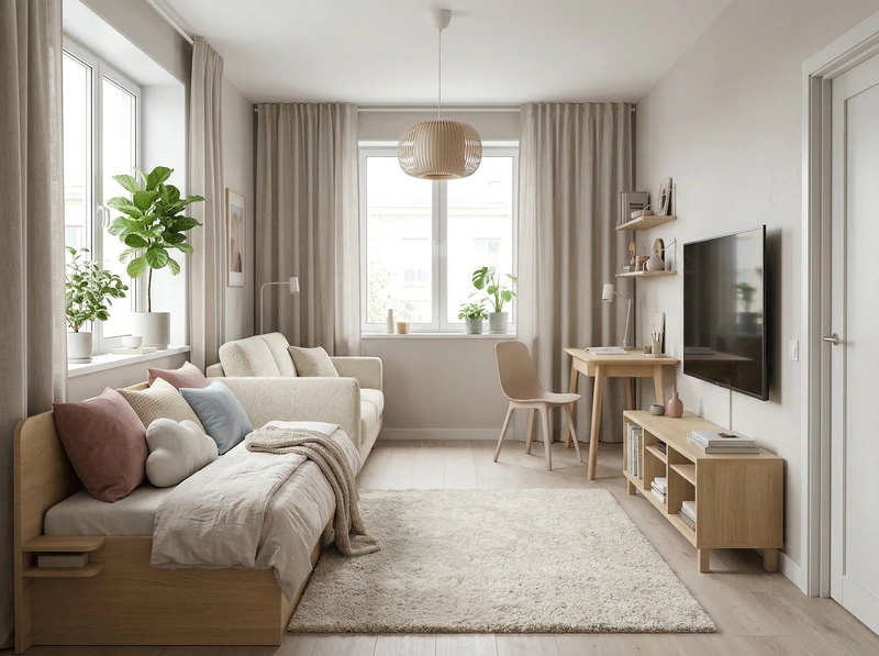 Дизайн интерьера в стиле Хюгге — Гостиная от нейросети RoomGPT
