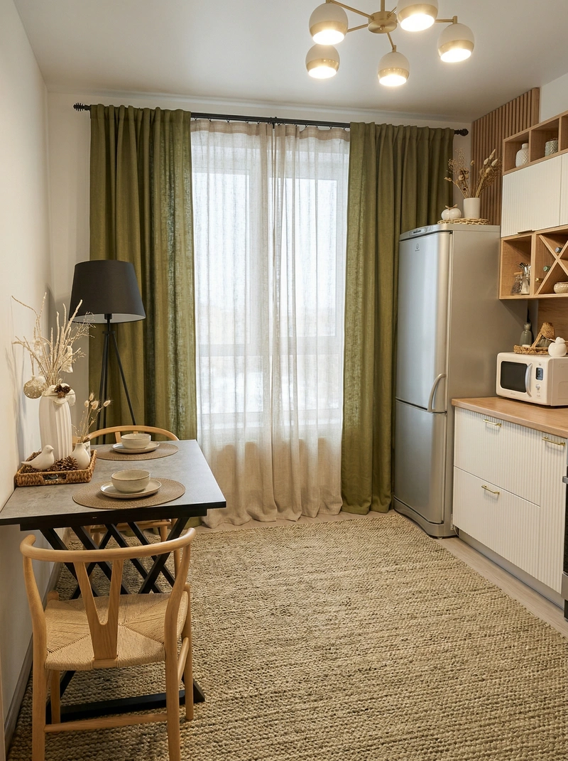 Дизайн кухни в стиле Хюгге — фото интерьера от нейросети RoomGPT