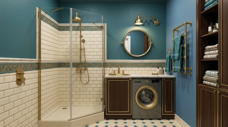 Дизайн ванной в стиле Классика — фото интерьера от нейросети RoomGPT