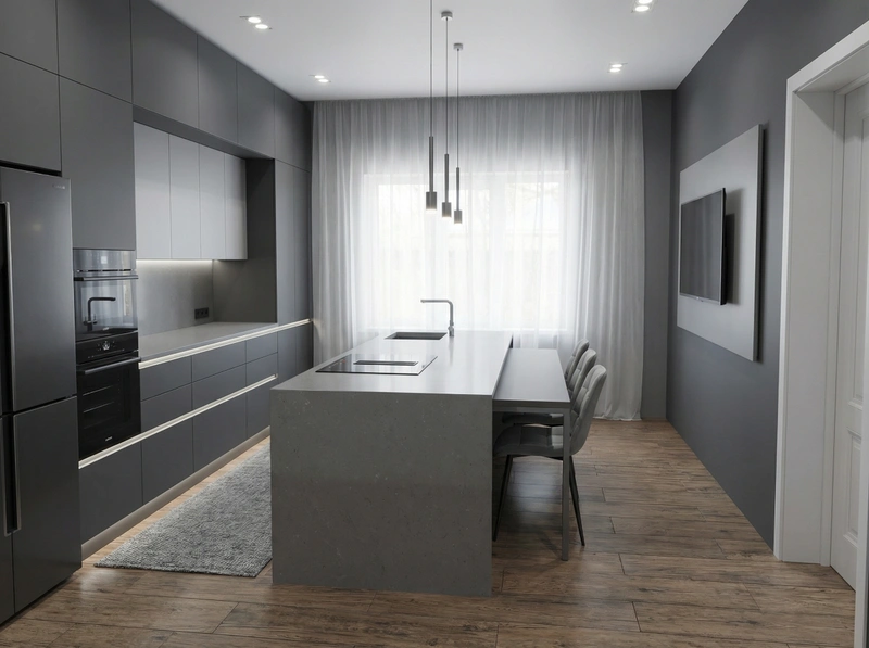 Дизайн кухни в стиле Минимализм — фото интерьера от нейросети RoomGPT