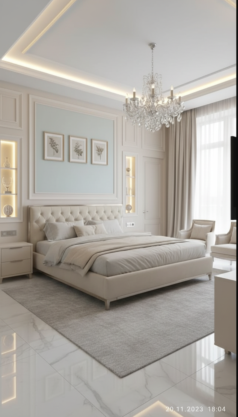 Дизайн спальни в стиле Классика — фото интерьера от нейросети RoomGPT