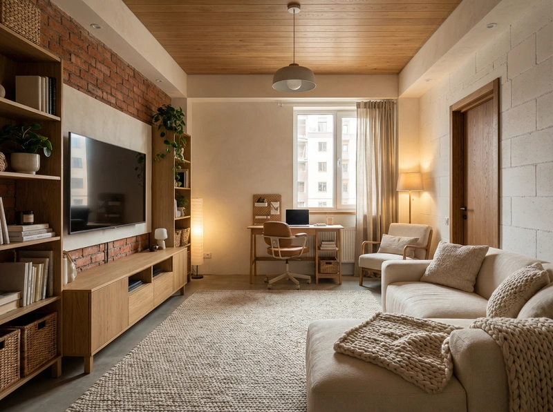 Дизайн интерьера в стиле Хюгге — Спальня от нейросети RoomGPT