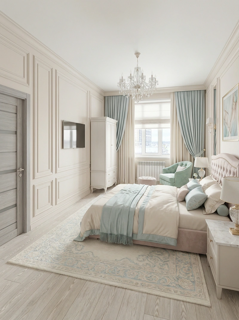 Дизайн интерьера в стиле Классика — Спальня от нейросети RoomGPT