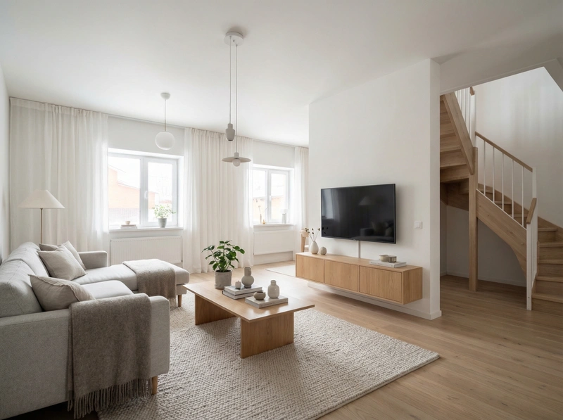 Дизайн интерьера в стиле Сканди — Гостиная от нейросети RoomGPT