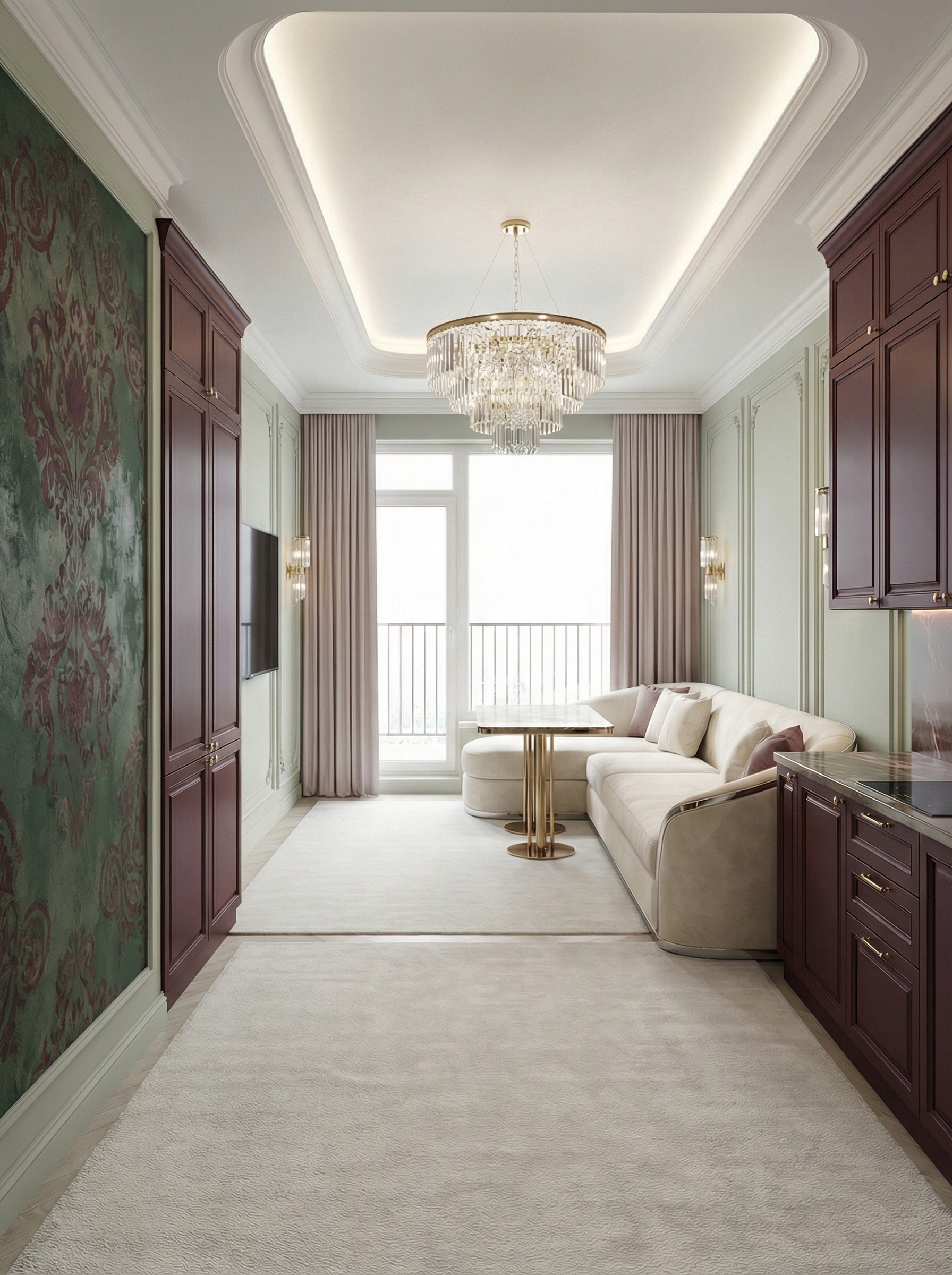 Дизайн гостиной в стиле Неоклассика — фото интерьера от нейросети RoomGPT