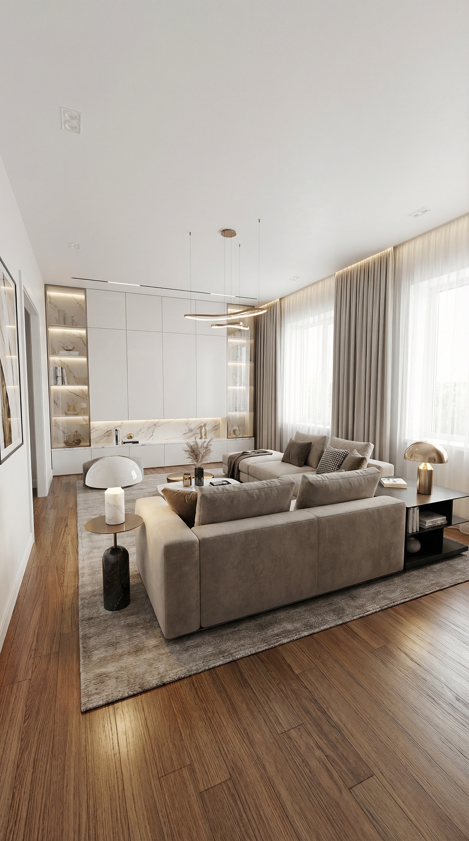 Дизайн гостиной в стиле Контемпорари — фото интерьера от нейросети RoomGPT