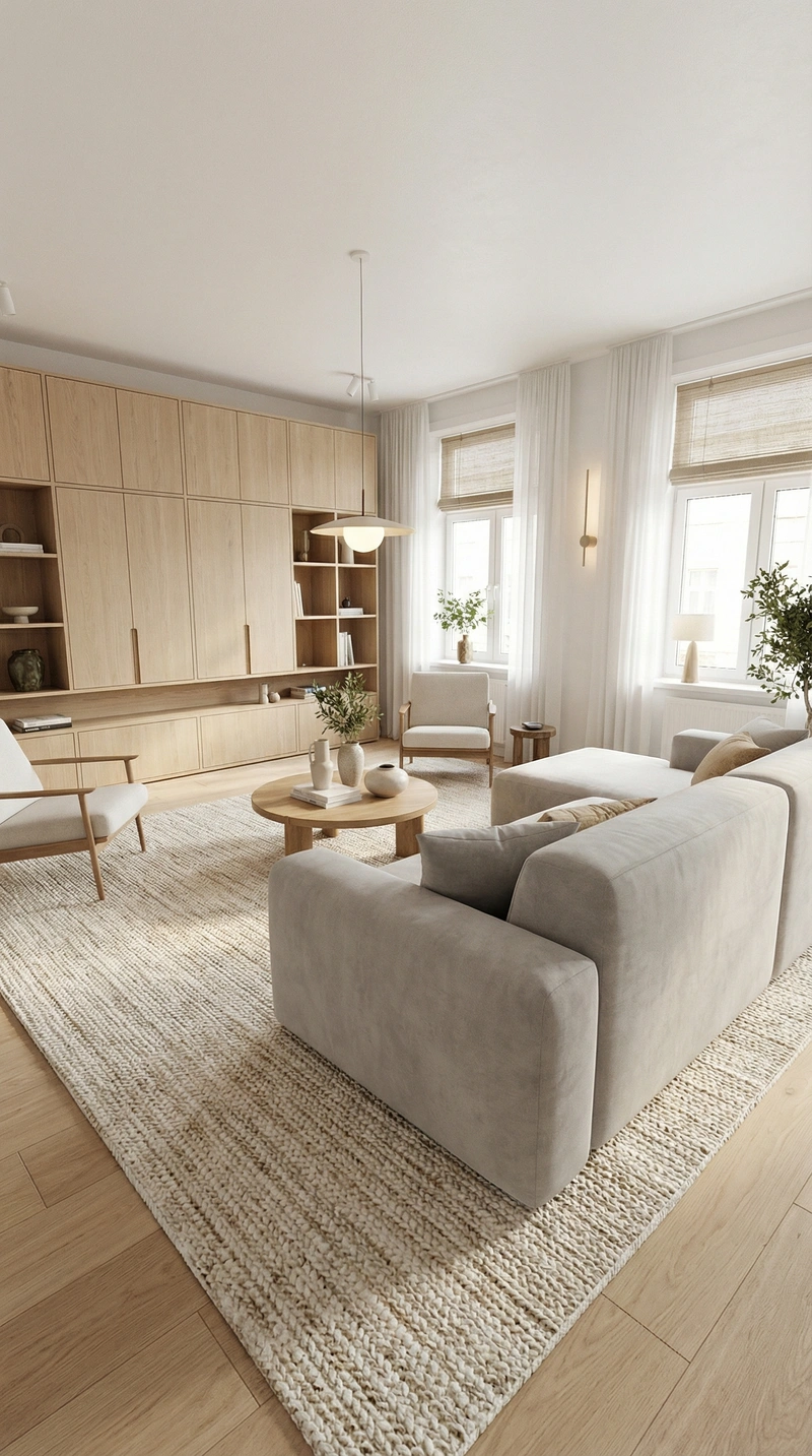 Дизайн интерьера в стиле Сканди — Гостиная от нейросети RoomGPT