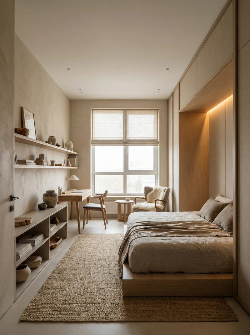 Дизайн детской в стиле Japandi — фото интерьера от нейросети RoomGPT