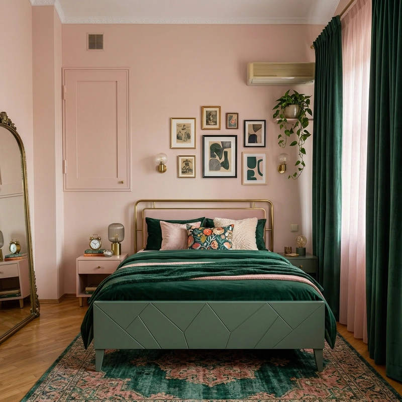 Дизайн спальни в стиле Эклектика — фото интерьера от нейросети RoomGPT