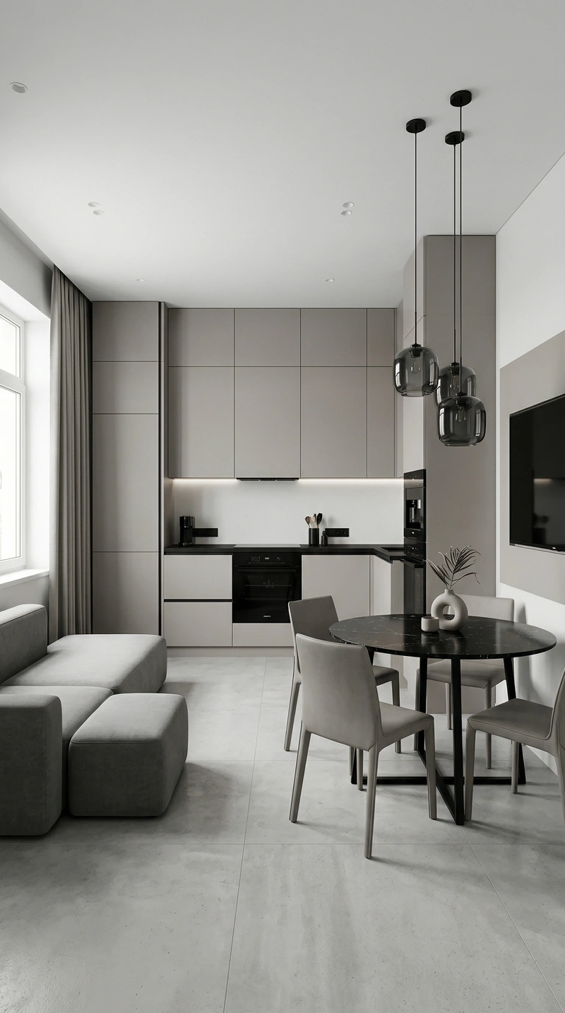 Дизайн кухни в стиле Минимализм — фото интерьера от нейросети RoomGPT