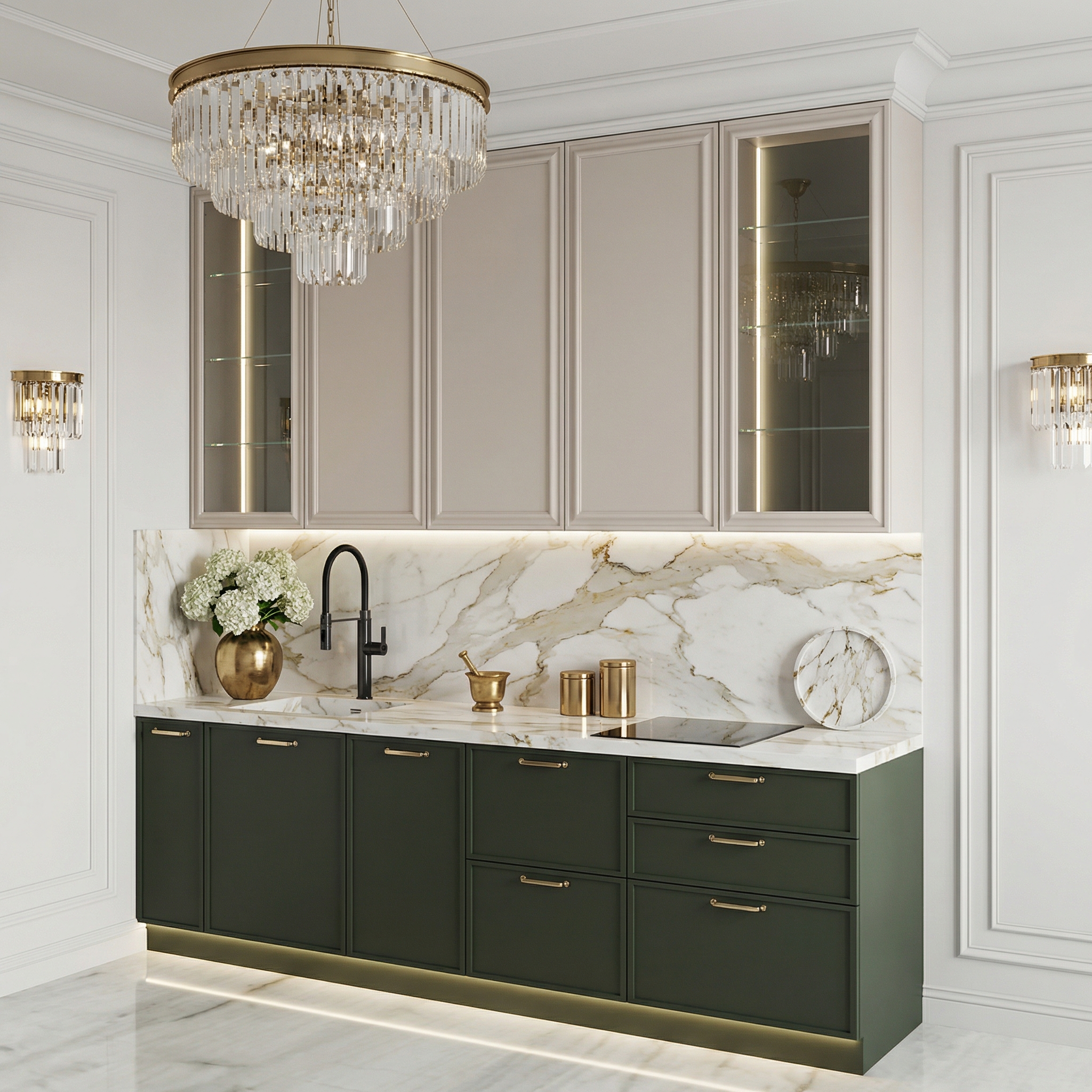 Дизайн кухни в стиле Неоклассика — фото интерьера от нейросети RoomGPT