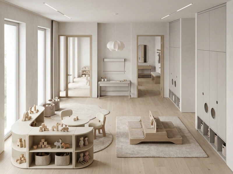 Дизайн детской в стиле Минимализм — фото интерьера от нейросети RoomGPT