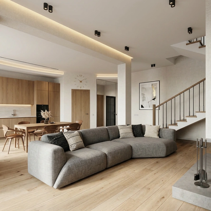 Дизайн интерьера в стиле Минимализм — Гостиная от нейросети RoomGPT