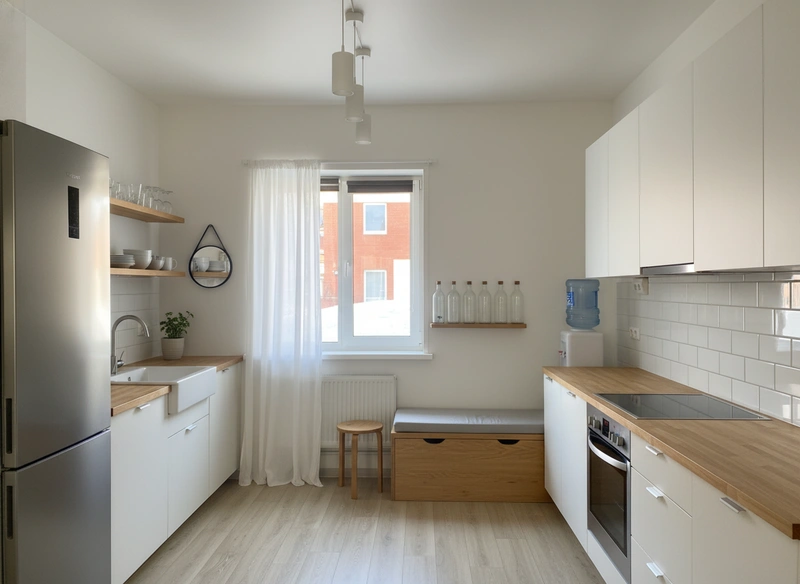 Дизайн интерьера в стиле Сканди — Кухня от нейросети RoomGPT