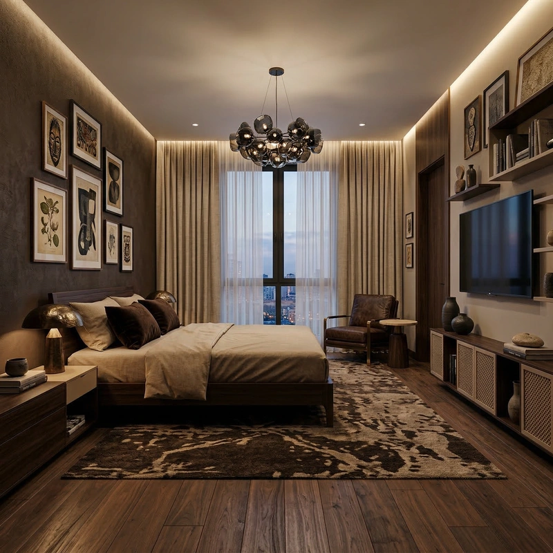 Дизайн интерьера в стиле Эклектика — Спальня от нейросети RoomGPT