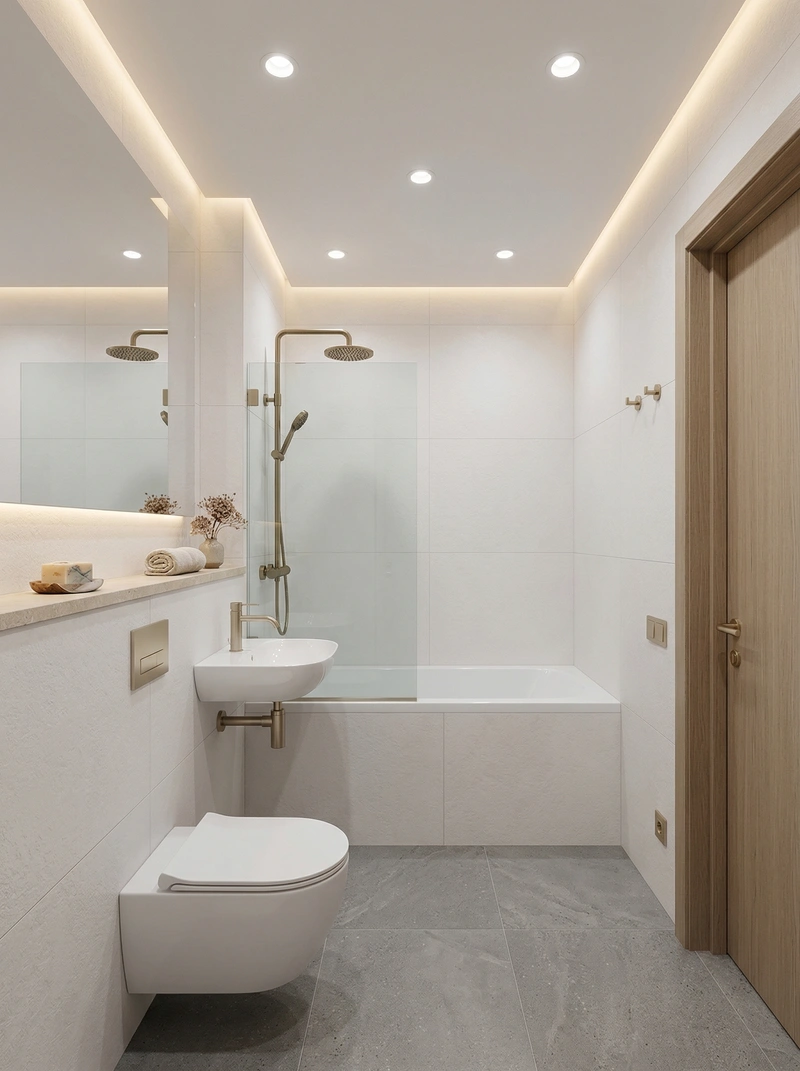 Дизайн ванной в стиле Минимализм — фото интерьера от нейросети RoomGPT