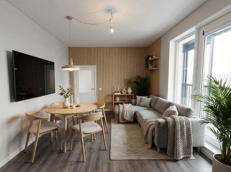 Дизайн интерьера в стиле Хюгге — Кухня от нейросети RoomGPT