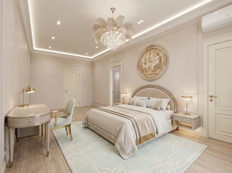 Дизайн интерьера в стиле Неоклассика — Спальня от нейросети RoomGPT