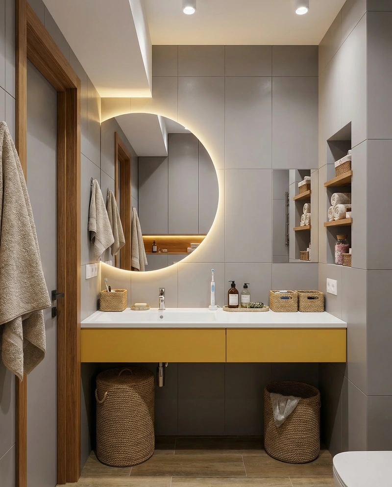 Дизайн ванной в стиле Эклектика — фото интерьера от нейросети RoomGPT