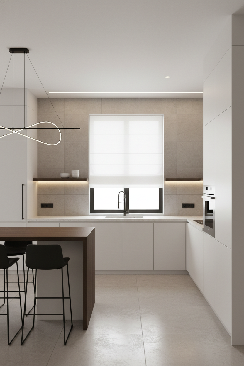 Дизайн кухни в стиле Минимализм — фото интерьера от нейросети RoomGPT