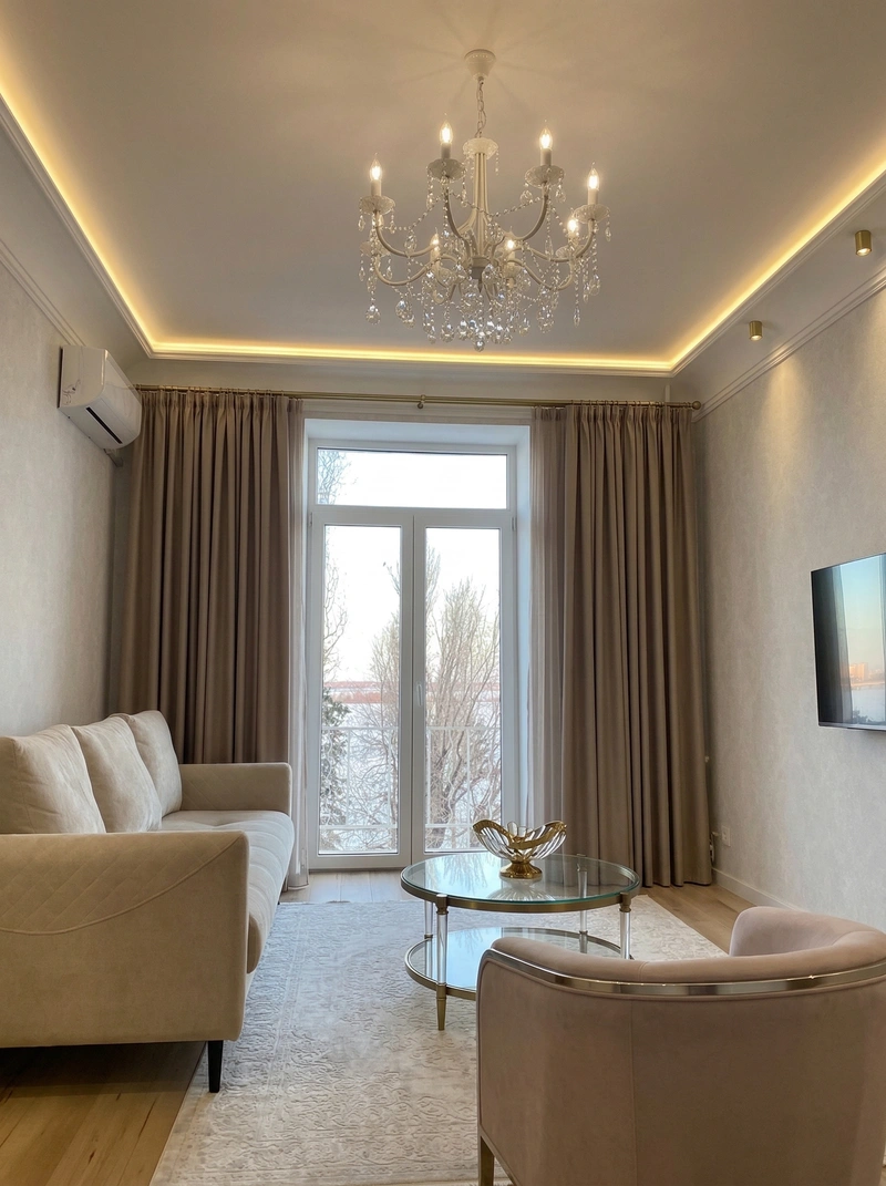 Дизайн гостиной в стиле Неоклассика — фото интерьера от нейросети RoomGPT