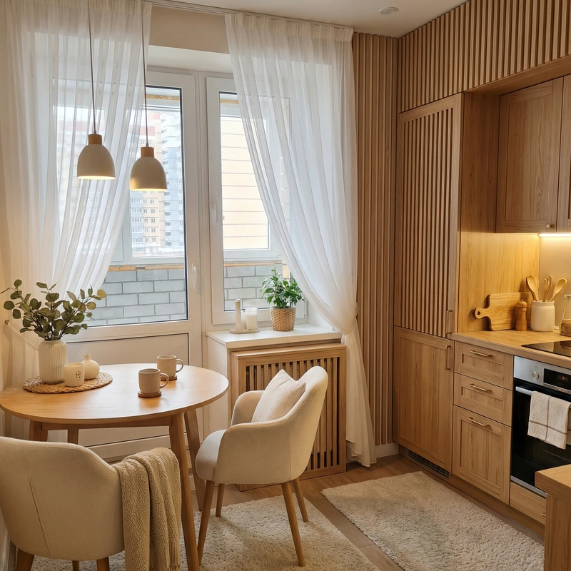 Дизайн интерьера в стиле Хюгге — Кухня от нейросети RoomGPT