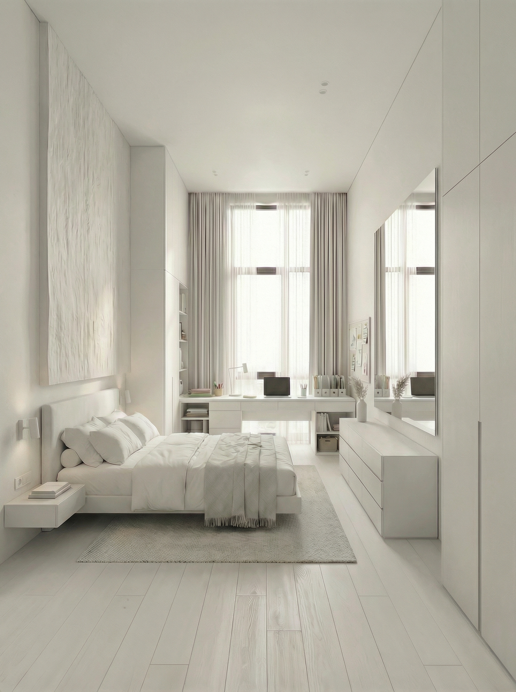 Дизайн спальни в стиле Минимализм — фото интерьера от нейросети RoomGPT